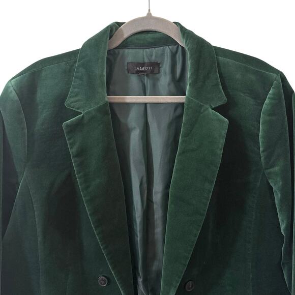 Talbots Velveteen Velvet Open Blazer Holiday Christmas Size 18 - Picture 4 of 14